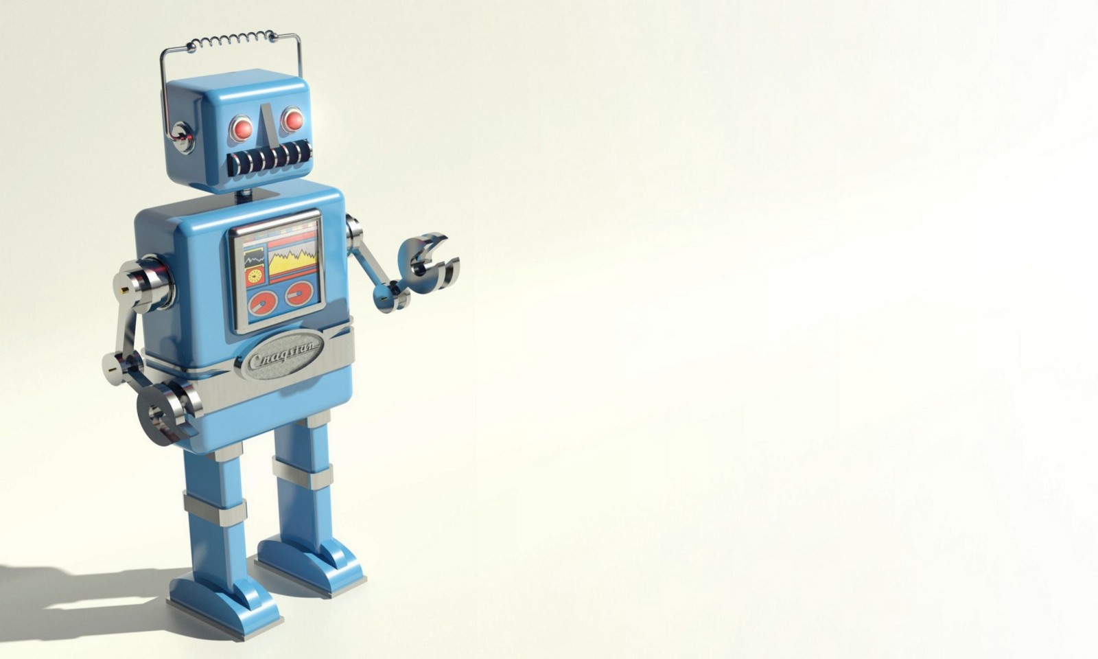 Обои для рабочего стола 1600x960 ретро-робот Синий ретро-робот